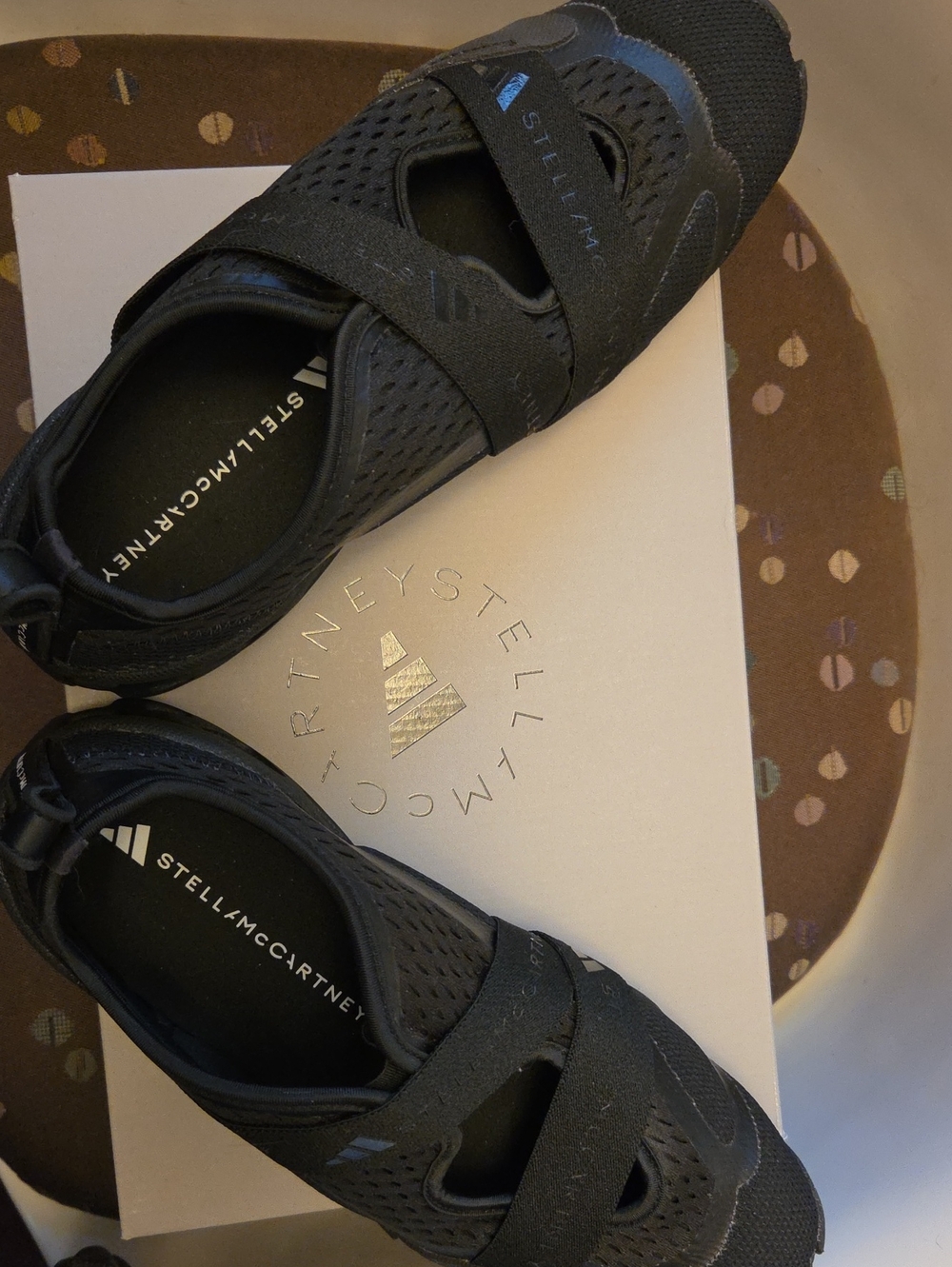 Stella McCartney Black Slip-On Athletic Sneakers with Cross Straps